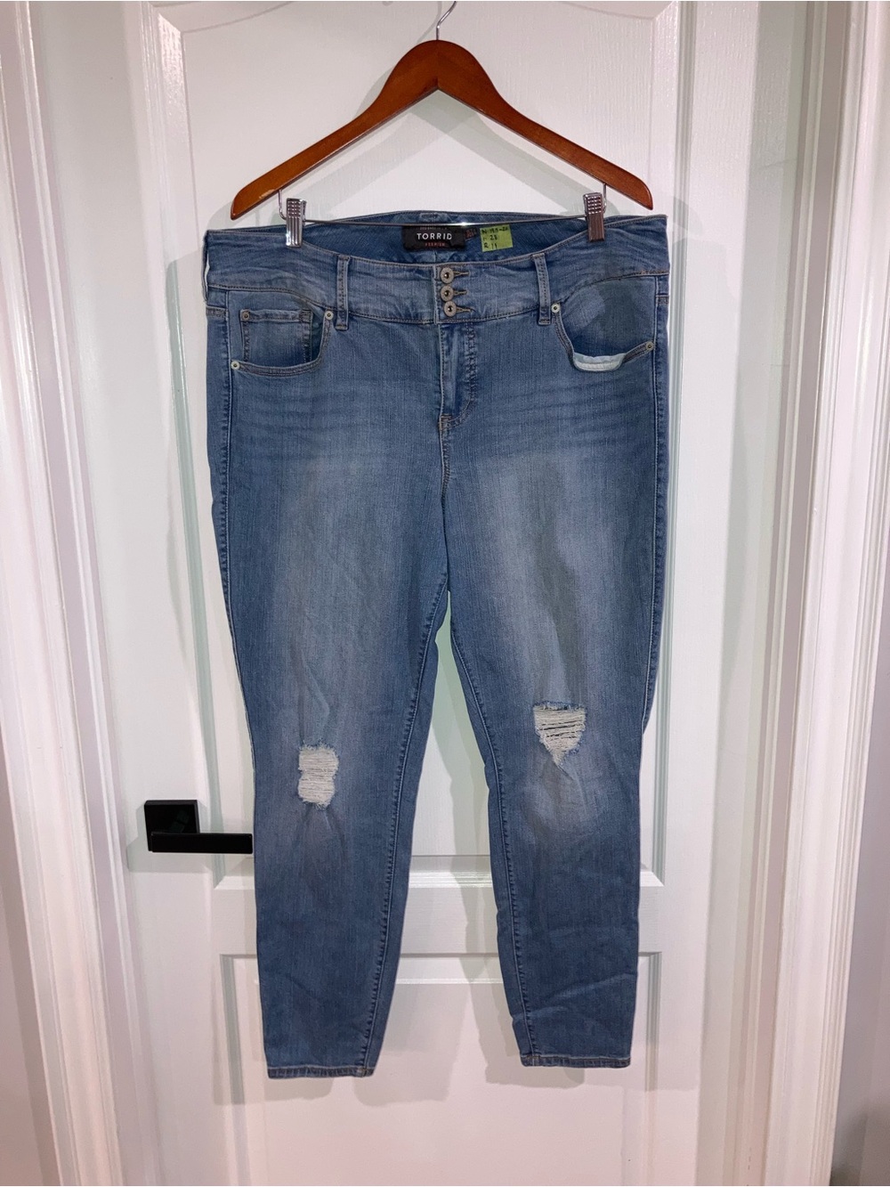 Torrid Blue Distressed Skinny Jeans - size 20R